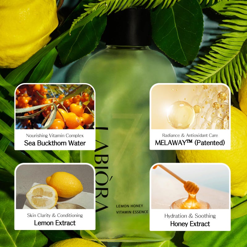 Labiora Lemon Honey Vitamin Essence Toner for Face – Hydrating & Soothing Facial Toner with Niacinamide, Vitamins C & E, Herbal Extracts for Refreshed, Dewy Skin, Korean Skin Care, 7.1 fl oz / 210ml - Image 3